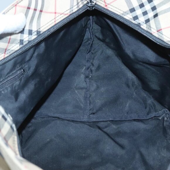 Burberrys Blue Label Tote Bag Nylon Beige Silver Auth ti3066 - Picture 13 of 16